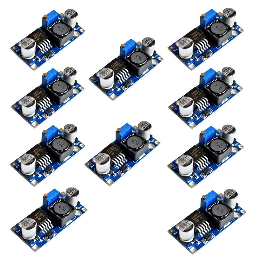 LM2596 DC to DC Adjustable Step-Down Converter Input 3.2V-46 V Output 1.25V-35V 3A Step-Down Power efficient Regulator Module. (10PCS)