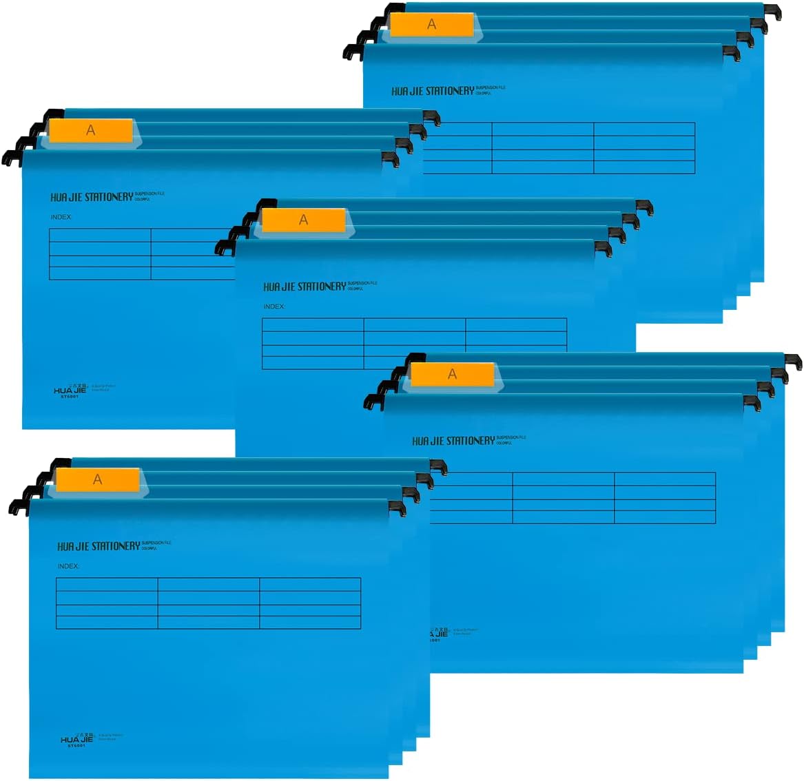 20PCS A4 Suspension Files, Polypropylene Filing Cabinet Suspension Files with Tabs and Card Inserts for Office Organization Home Work(Bule)