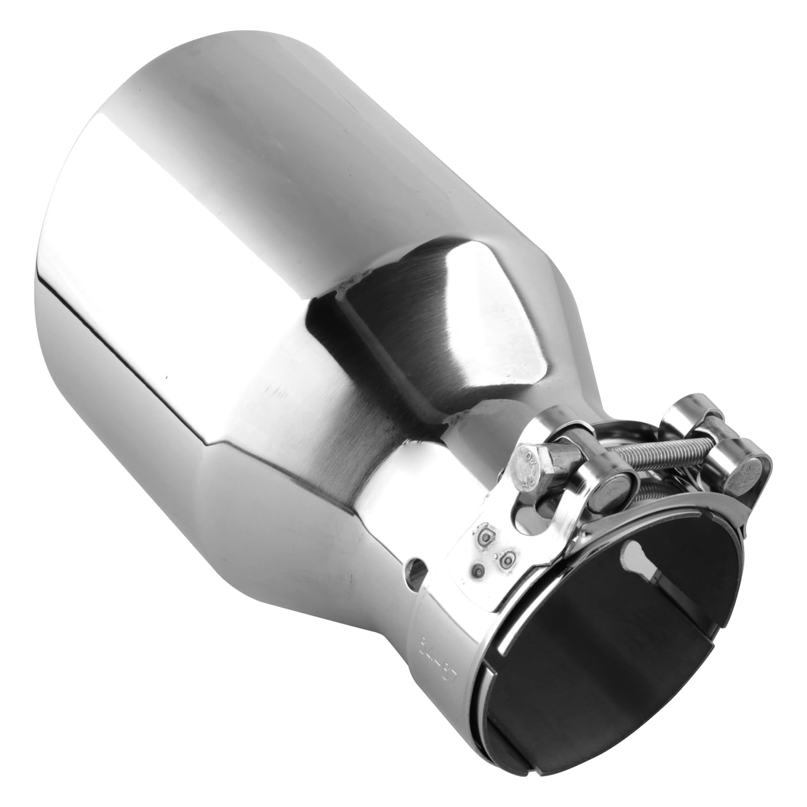 Catekro 2 Pezzi 63mm/2.5" Terminale Scarico Auto Universale, 170 mm di Lunghezza Uscita Scarico in Acciaio Inox Tubo Terminale Marmitta Sportivo per Auto Camion SUV Argento | 170 mm di Lunghezza Uscita Scarico Tubo Terminale Marmitta Sportivo per Auto Cam