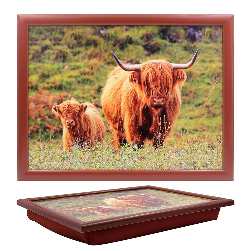 Lesser & Pavey Cushioned Lap Tray | Lovely Lap Trays With Padded Cushion, Perfect For Eating On The Sofa | Lap Trays For Eating Homes - Cow & Calf