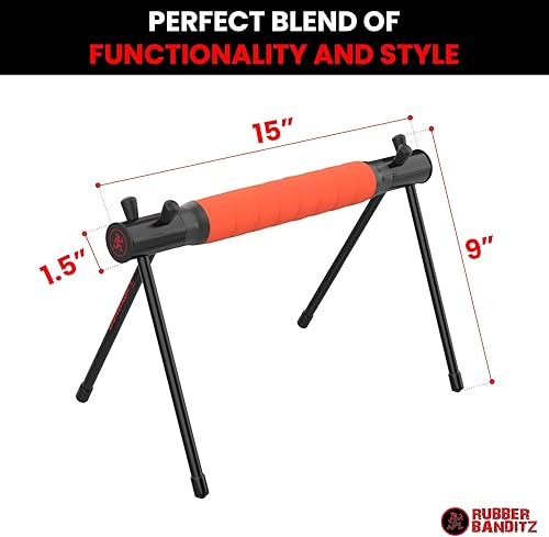 Miniatura 4 de Rubberbanditz Parallette, barras paralelas y estación de inmersión  Equipo de entrenamiento de gimnasio en casa, barras L-Sit y equipo de calistenia