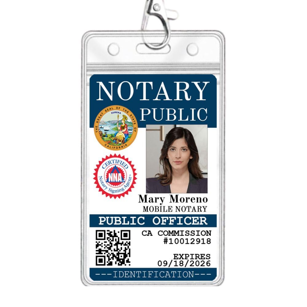 Generic 11thHouseGraphics Notary Public ID Badge Custom | Mobile Notary | Loan Signing Agent Identification | Design 005
