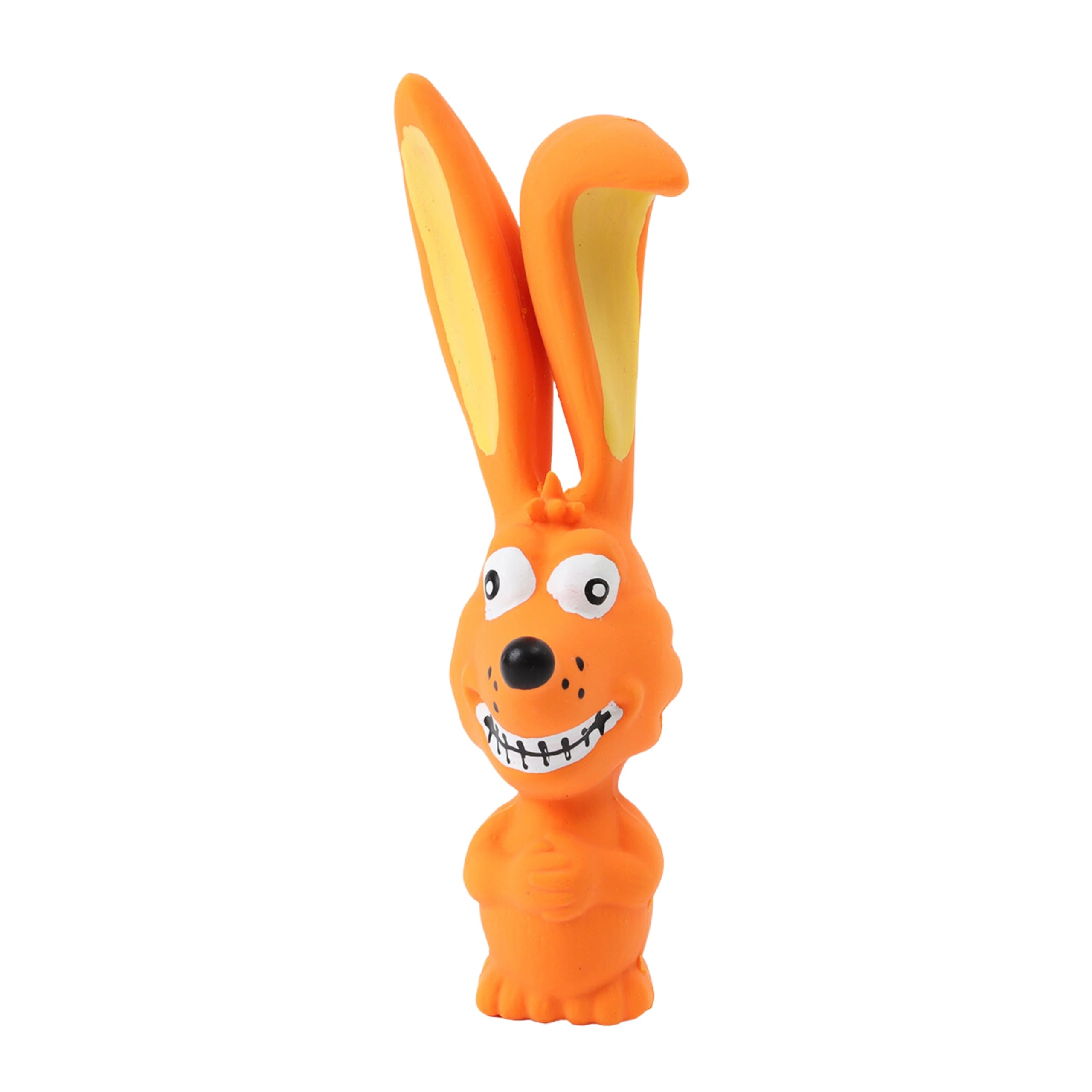 Foodie Puppies Natural Latex Rubber Squeaky Orange Rabbit 17cm Dog