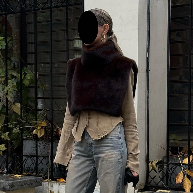 Faux Fur Vest Puffer Fall Vests Outerwear Fleece Vest Women Fall 2024 Faux Fur Coat Y2k Jackets4