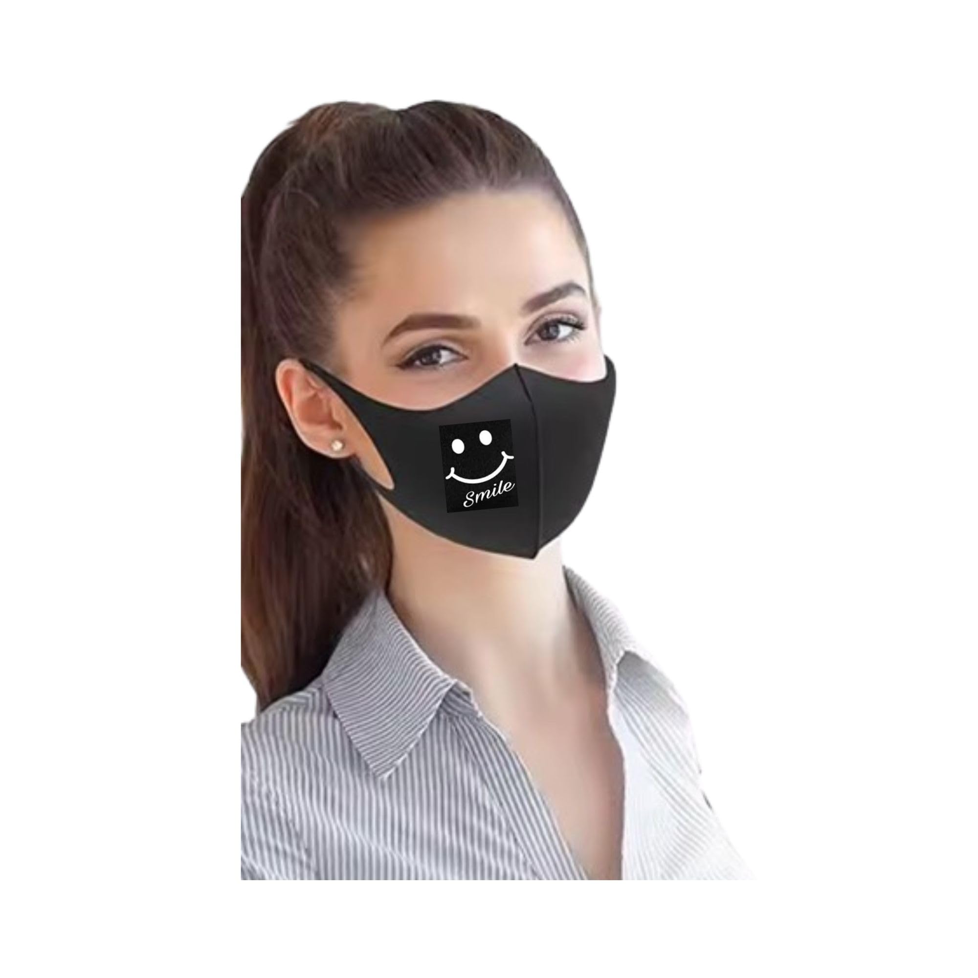 Pack of 3 Smiley Face Mask For Men & Women Washable Dustproof Mouth Face Mask fashion mask cute masks Women Men Face cover Mouth Masks-picture-50