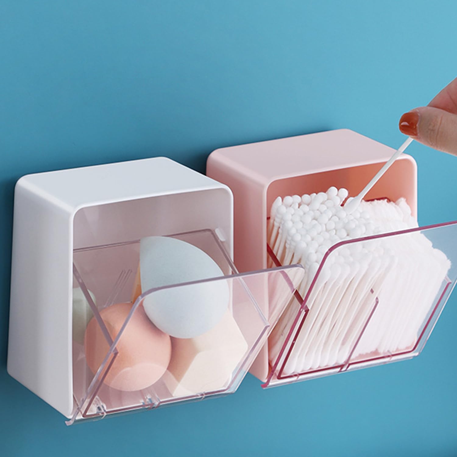 2 Stück Wattestäbchen Aufbewahrung, Cotton Swabs Organizer, Kreativ Wattepadspender, Aufbewahrung Bad Qtip Halter, Organizer Box Für Kleine Gegenstände, Haarspangen, Büroklammern, Zahnseide Kosmetik