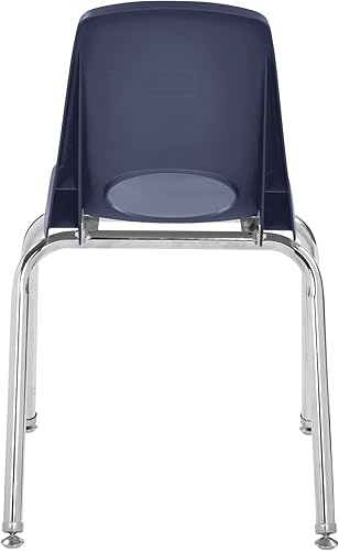 Miniatura 593 de Factory Direct Partners 10355-BL Silla escolar apilable de 10 pulgadas, asiento apilable para estudiantes con patas de acero cromado y rodamientos