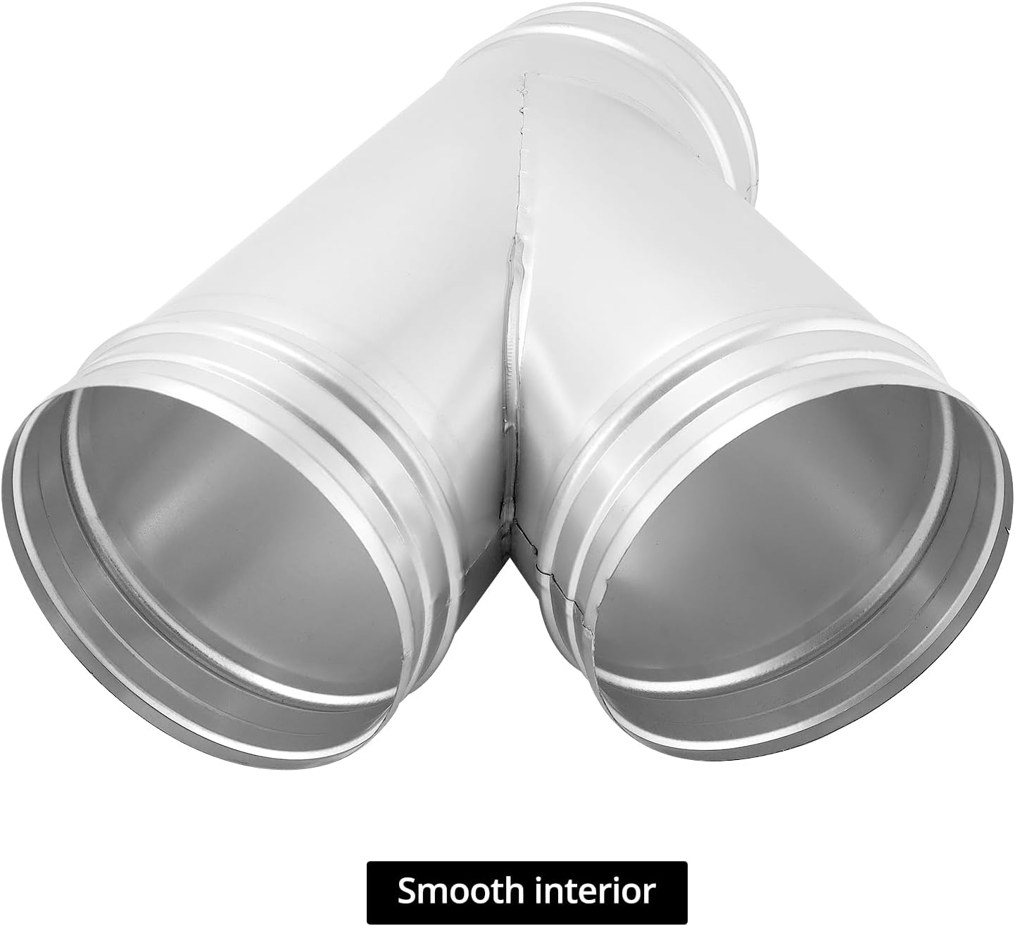 QWORK 6" Duct Splitter, 45° Degree 6 Inch Branch Metal Duct Connector 3 Way Hose Adapter/Splitter
