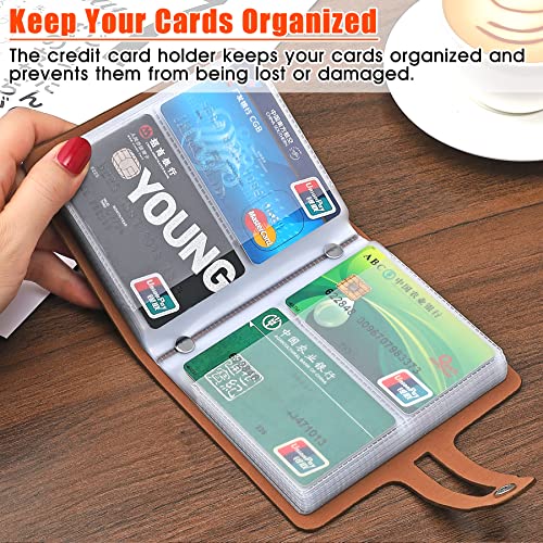 Porta-cartão de crédito RFID, organizador de cartão de visita de couro e cartão de crédito com carte