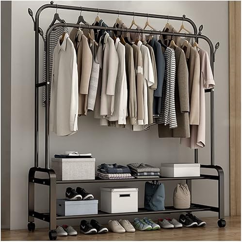 Miniatura 1 de NEPHEW Perchero independiente con estante de almacenamiento de zapatos y ganchos, organizador de armario independiente, estante de ropa para armario