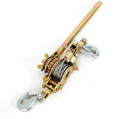Miniatura 7 de Extractor de palanca manual de trinquete HD de 2 toneladas de 4400 libras, extractor de mano resistente que viene con 2 ganchos de cable