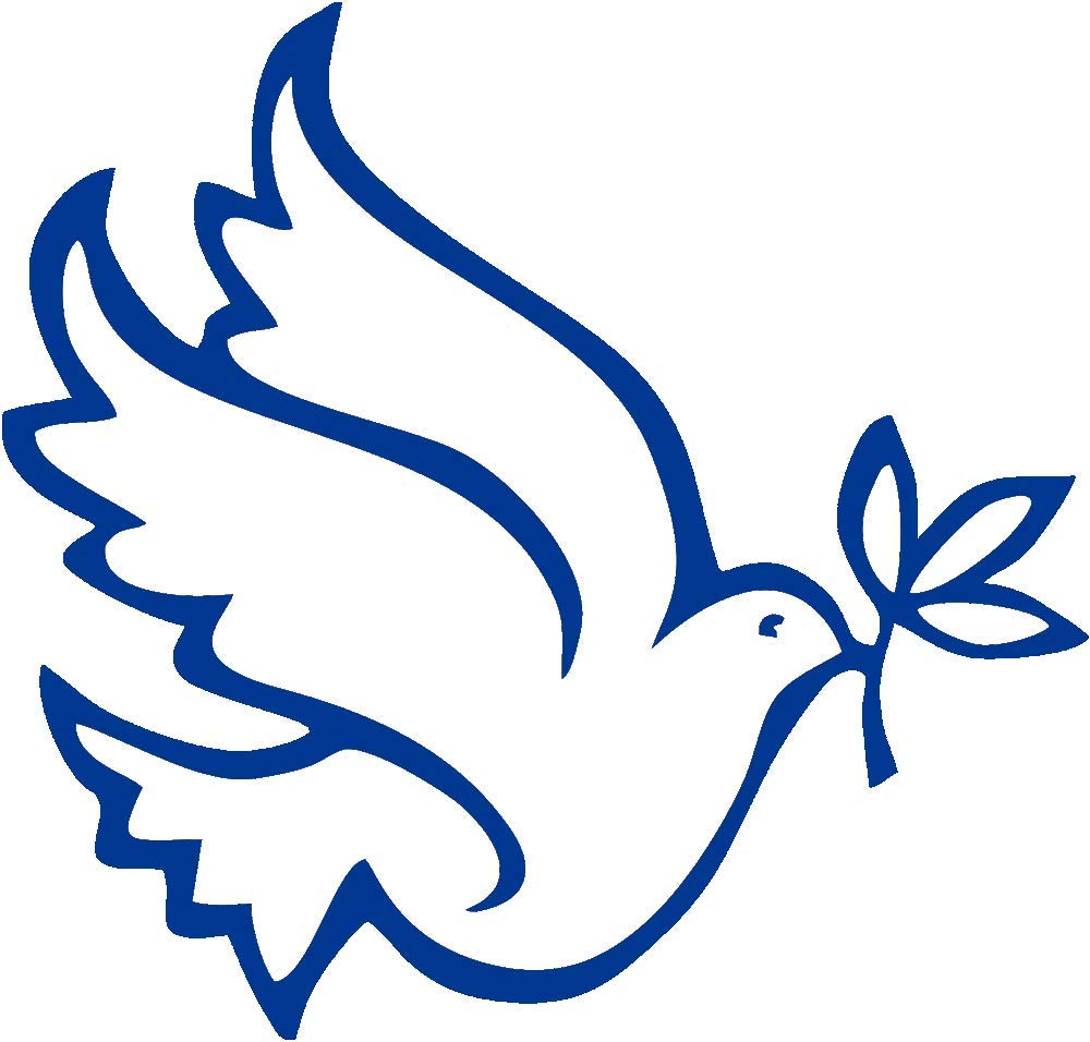 Peace Dove with Olive Branch - Vinyl Cutout Sticker (4.75" X 4.5") (Black)