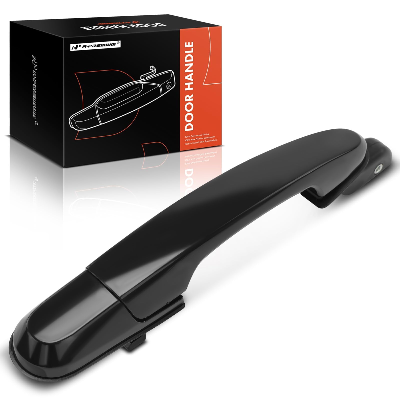 A-Premium Rear Driver Side Exterior Door Handle Compatible with Hyundai Tucson 2005 2006 2007 2008 2009, Primed Black, Replace# 836502E020,