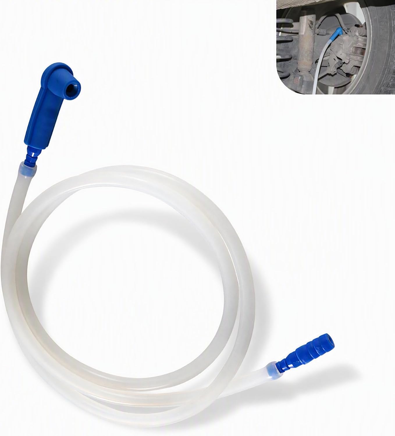 3.93 Ft Brake Fluid Bleeder Hose, Bleeding Hose with Two Adapter