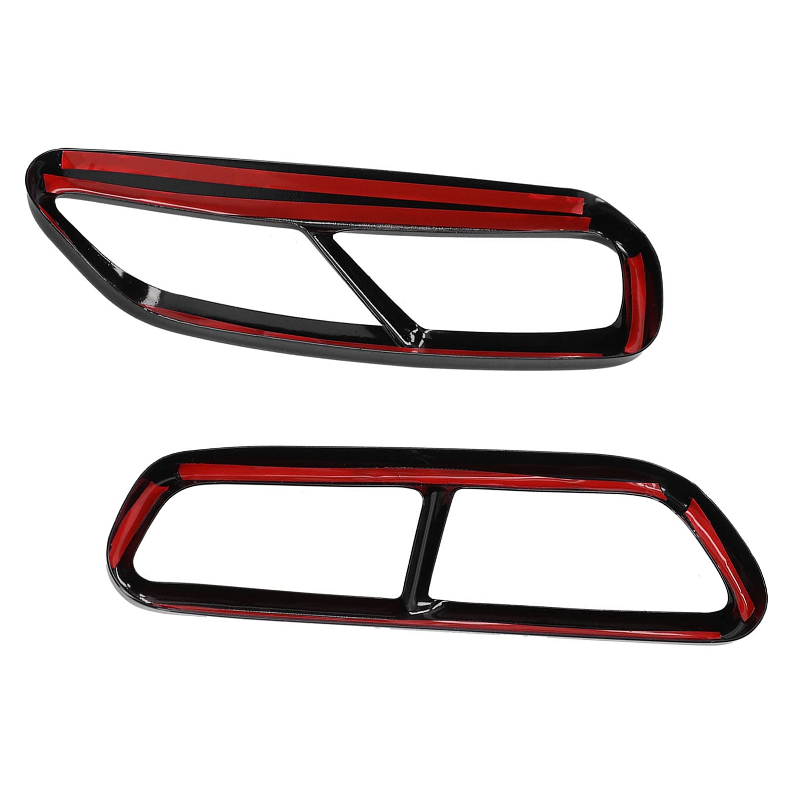 Edelstahl Glänzend Schwarz Auto-Quad-Auspuffblenden-Ersatz für A6 C7 2016–2018