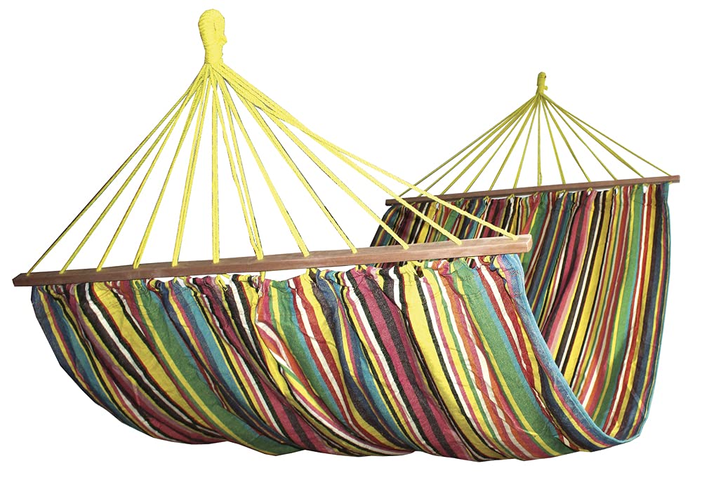 VERDELOOK | Amaca Doppia in Polycotton da Giardino, 220x160 cm, Colori Multipli, per 2 Persone, Senza Struttura