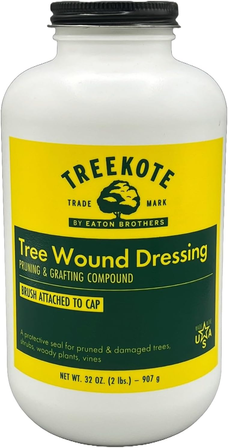 Treekote Wound Dressing Brushtop 32OZ for Trees and Shrubs - Healing Paste and Tree Wound Sealer - Pruning Sealer, Grafting Compound - Bonsai Cut Paste and Sealant for Effective Tree Wound Repair