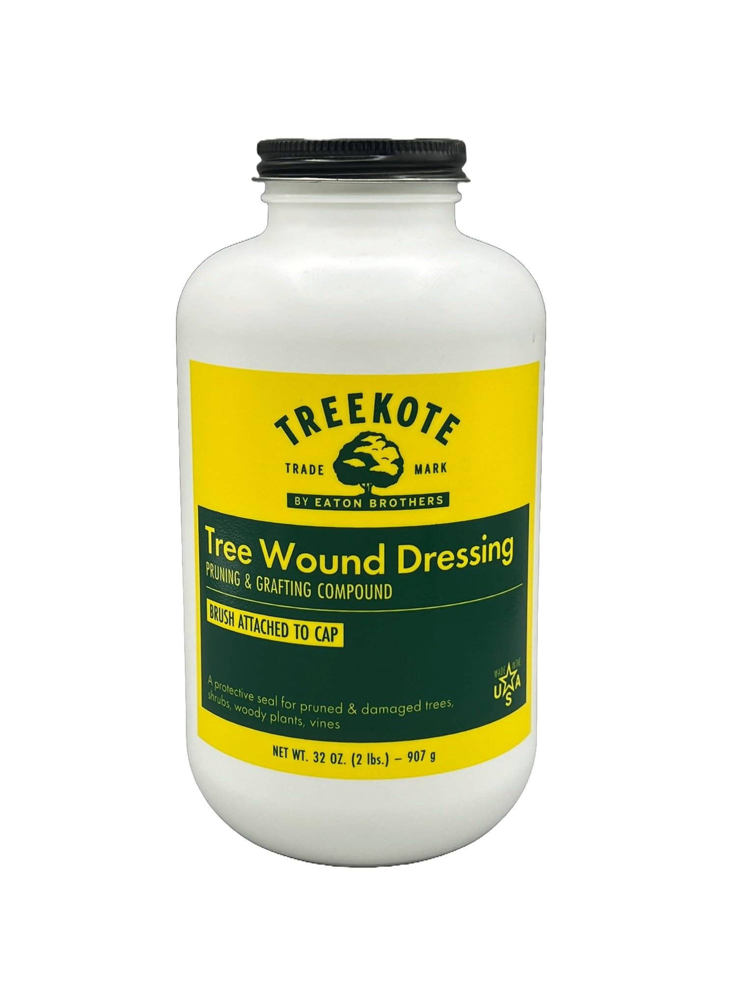 Treekote Wound Dressing Brushtop 32OZ for Trees and Shrubs - Healing Paste and Tree Wound Sealer - Pruning Sealer, Grafting Compound - Bonsai Cut Paste and Sealant for Effective Tree Wound Repair