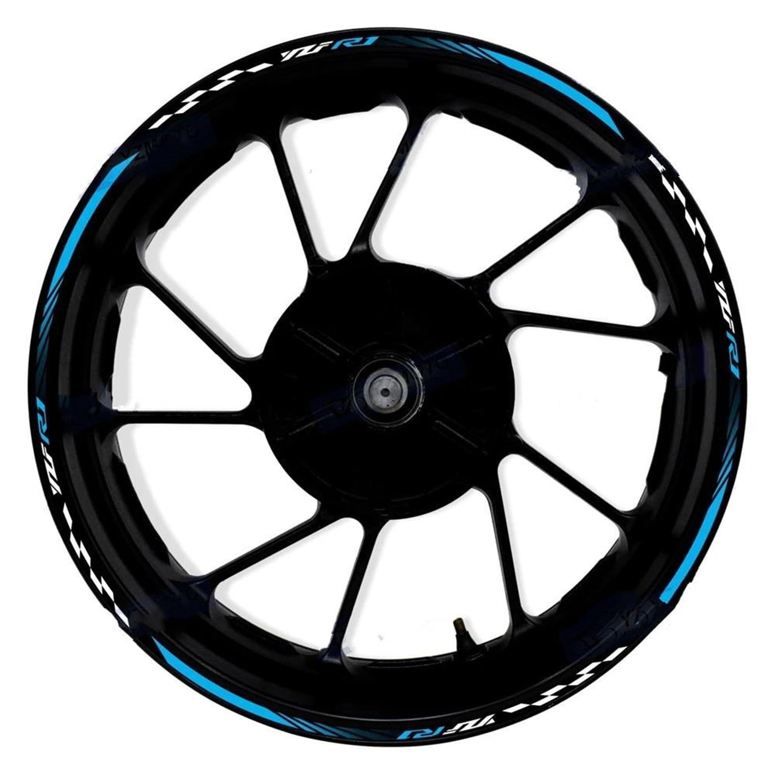 Motorcycle for Yamaha YZF R1 17 Inch Front and Rear Rims Decals Wheel Hub Decorate Stickers(Color1)