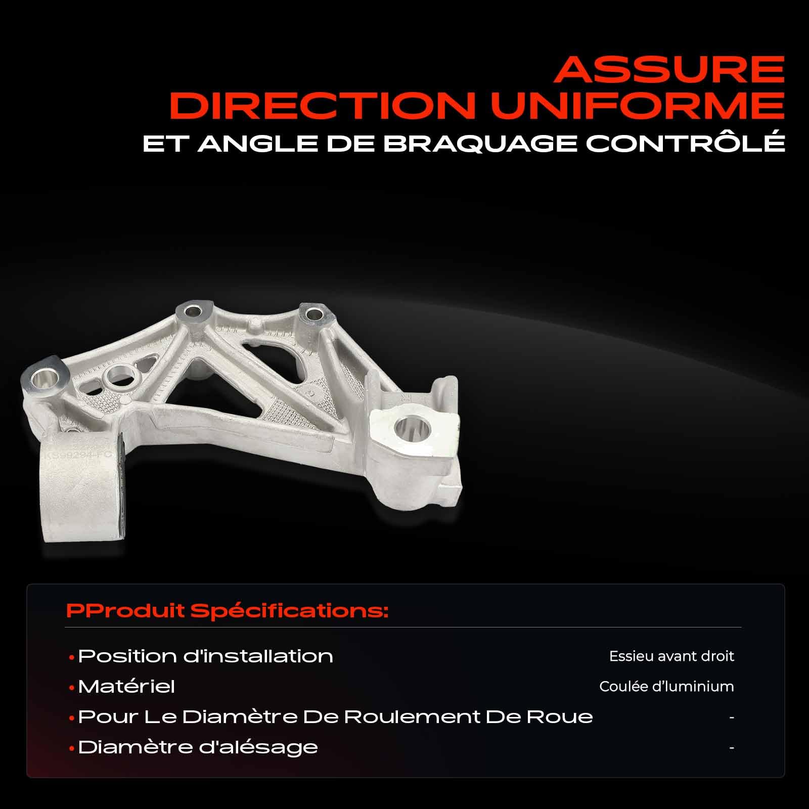 Frankberg Fusée d'essieu Suspension de roue Avant Droite Compatible avec Fox Hatchback 5Z1 5Z3 5Z4 1.2L 1.4L 2005-2011 Polo 6N2 1.4L 1999-2001 Polo 9A 9N 1.2L-1.9L 2001-2009 Remplacer# 6Q0199294D