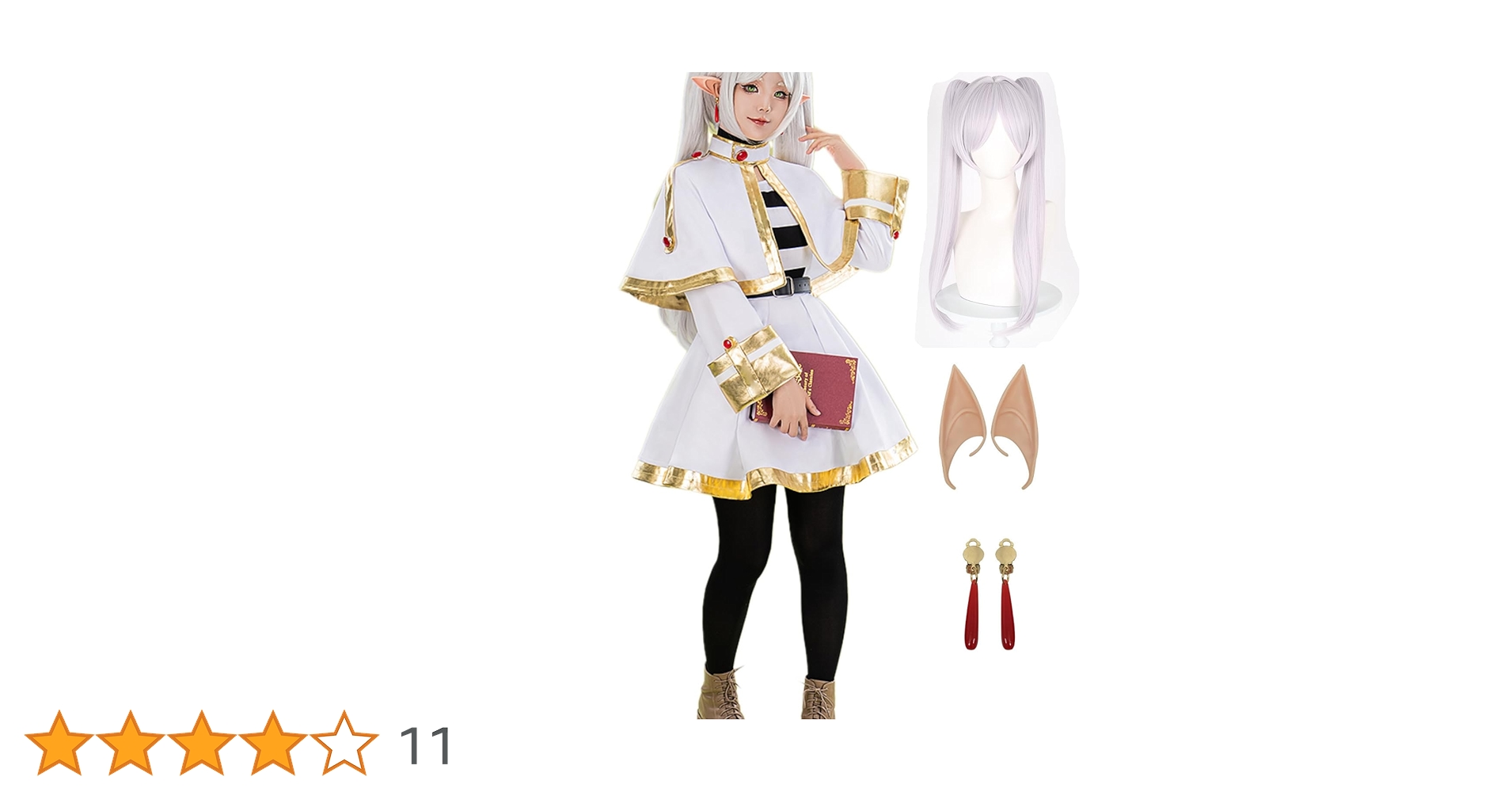 新品未使用　葬送のフリーレン コスプレ衣装　ウィッグ付き　Mサイズ　おまけ付き Amazon.co.jp: [COSSA] ウィッグ付き 葬送のフリーレン コスプレ