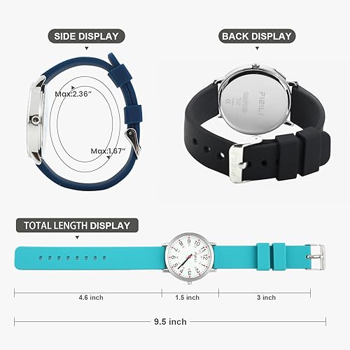 Miniatura 2 de FIZILI Reloj de enfermera impermeable para profesionales médicos, estudiantes, reloj médico transparente y fácil de leer para mujeres y hombres, 24