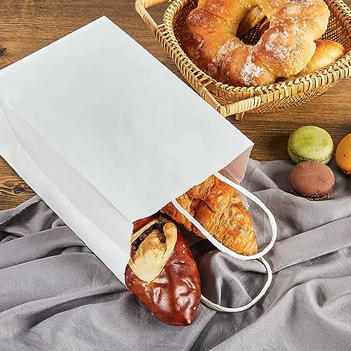 Image of Aakriti Craft Paper Bags, SMALL Gift Bags with Handles, Small Craft Shopping Bags for Boutique, Small Business, Retail Store, Gifts & Merchandise 8 inchx3 inchx10 inch WHITE (15PCS WHAT)