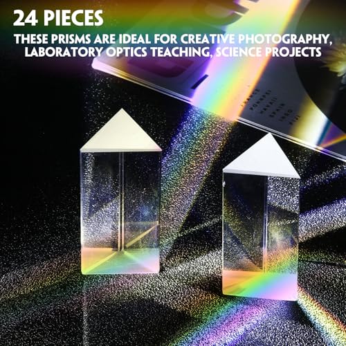 Image of SiliFine 30 Pack 2.5 Inch Clear Triangular Glass Prisms Bulk