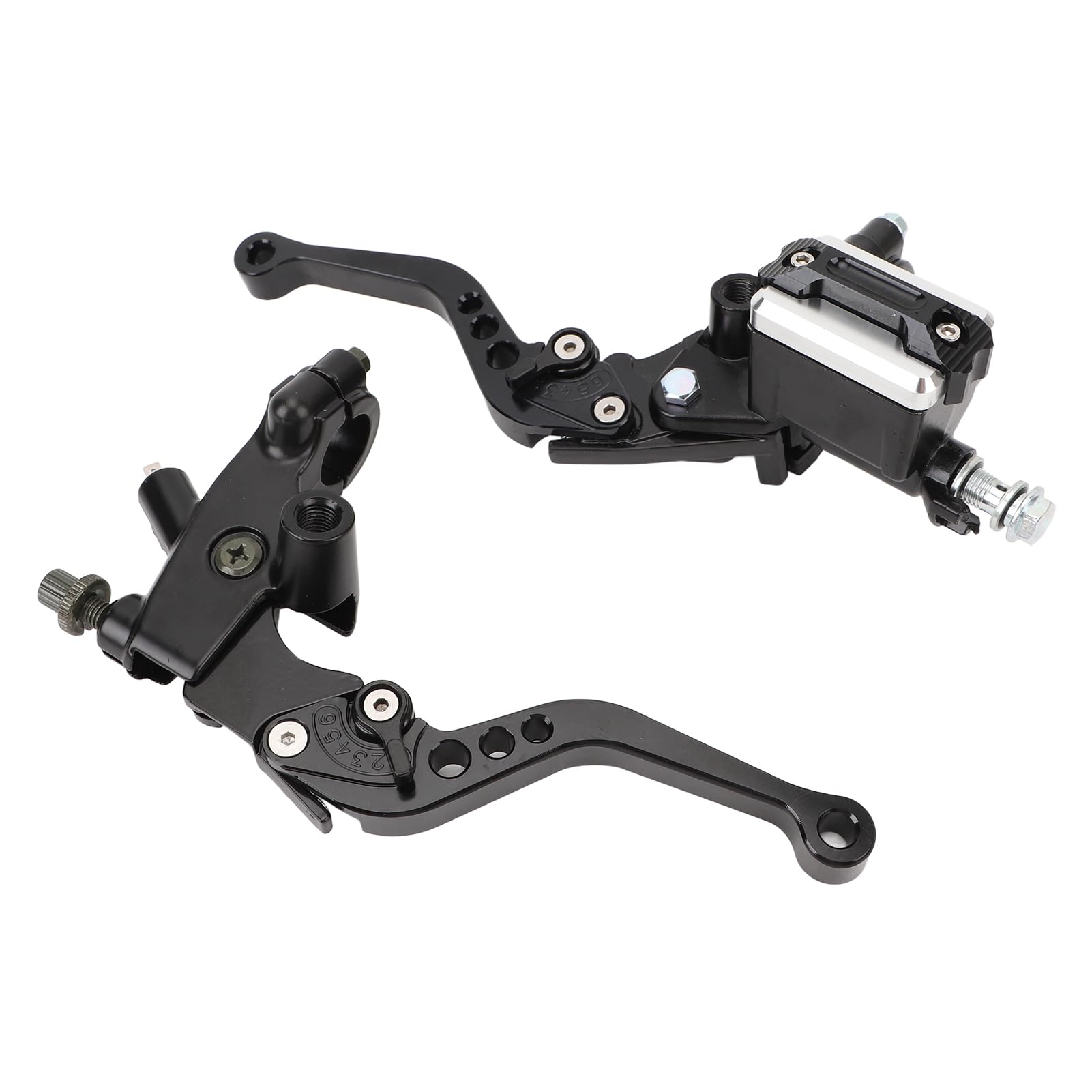 Luocute Universal Fitment 22mm Handlebar Motorcycle Brake Lever, Carbon Fib Covers, Adjustable Distance, CNC Aluminum, and Brake Lev Set for Scooters Street Bikes ATV