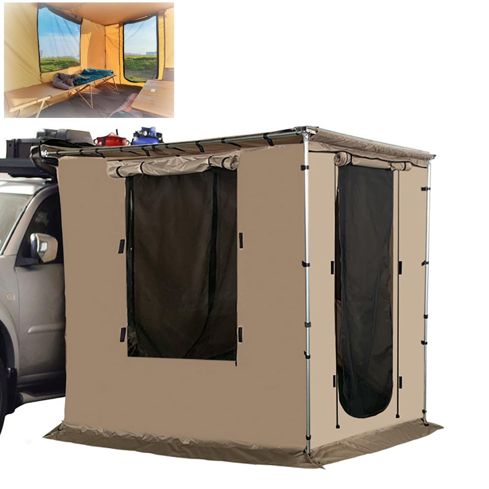 Tenda Auto, Tendalino Camper, Tenda per Camper, Tessuto Oxford 420D, Riparo dal Sole, PU2000mm, per 5~8 Persone (Size : 2x2.5m/79x98in)