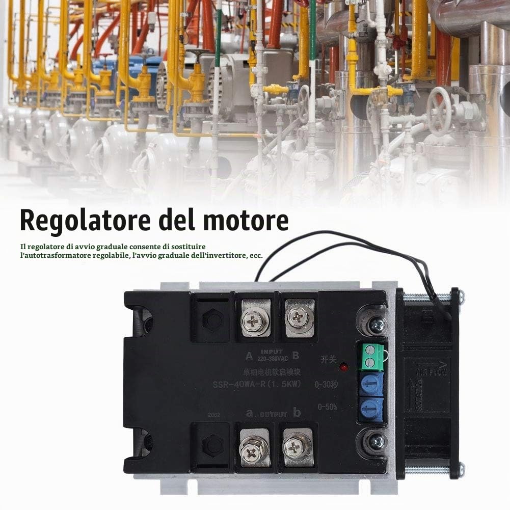 SSR 40WA R1 Scheda di avviamento motore 1, 5 kW con motore di controllo della commutazione inferiore in alluminio Modulo di controllo soft start per motore monofase(Module)