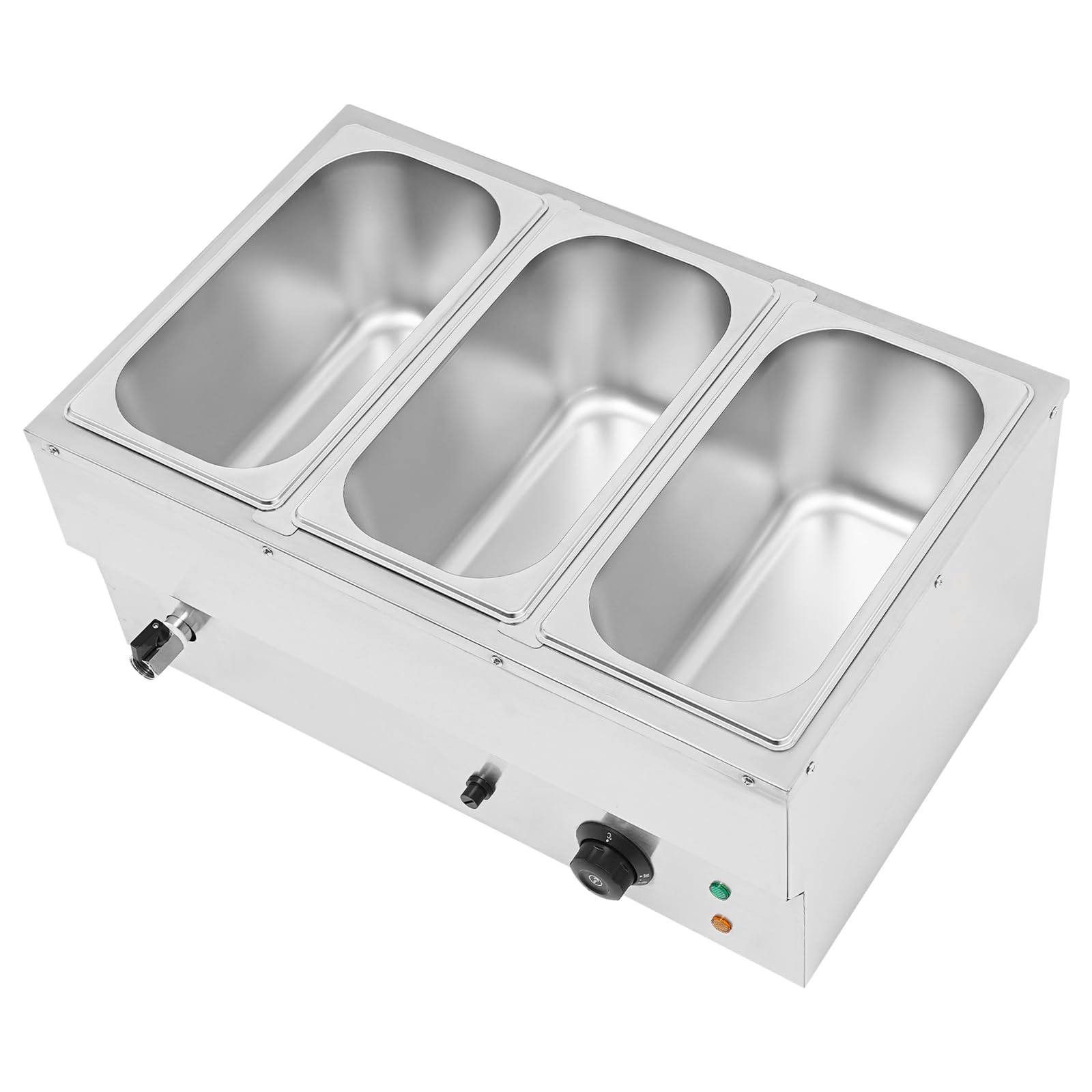 Gastronorm Bain Marie, 3 x 7 l, 850 W, scaldavivande caldo, in acciaio inox, gamma di temperatura 30 – 85 °C, contenitore professionale per ristoranti, mense