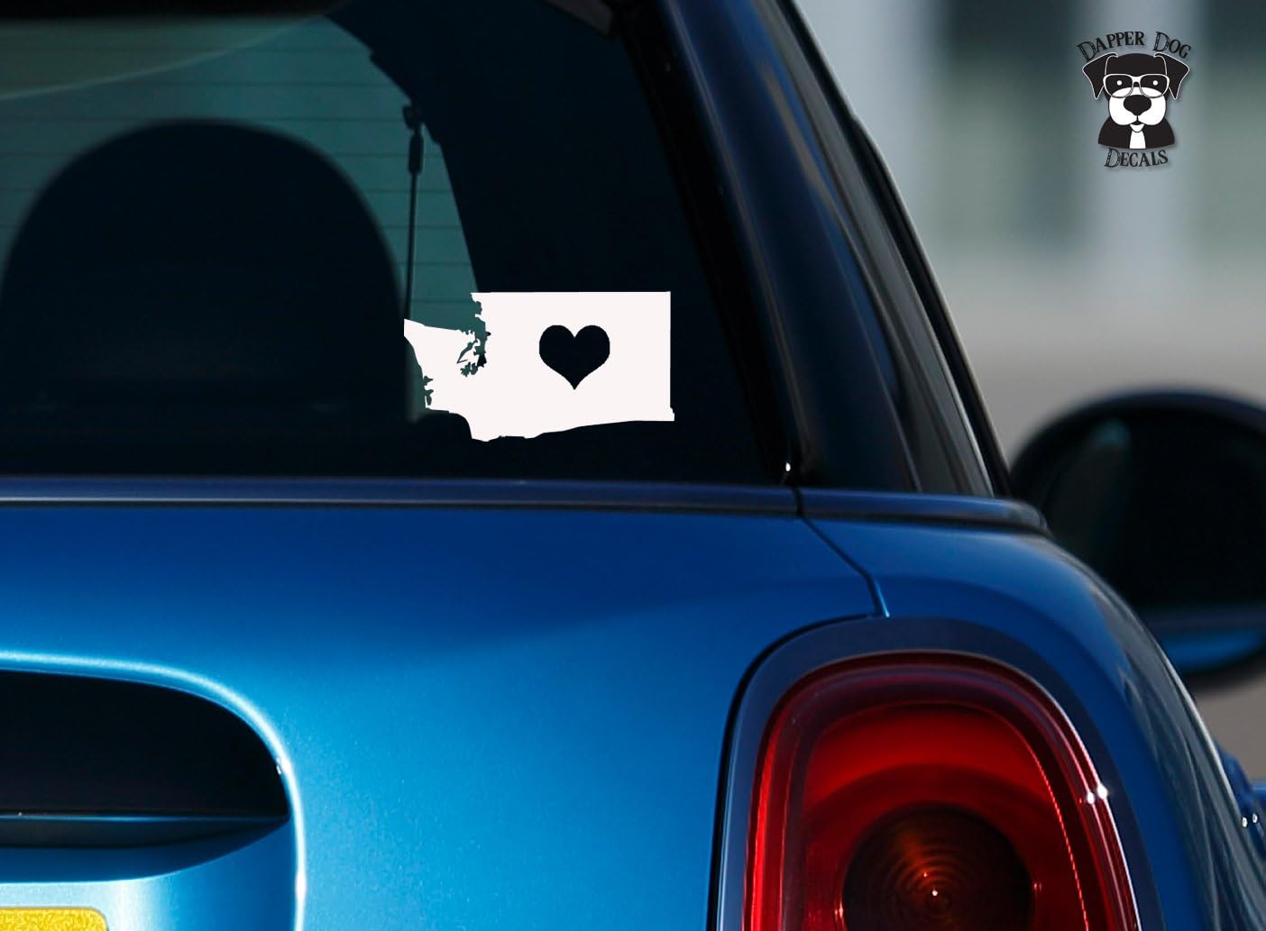 Washington Pride I Heart My State 6 Art Vinyl Decal Sticker for Car Suv Laptop Notebook Auto Great Gift Mac PC Computer by Dapper Dog Decals
