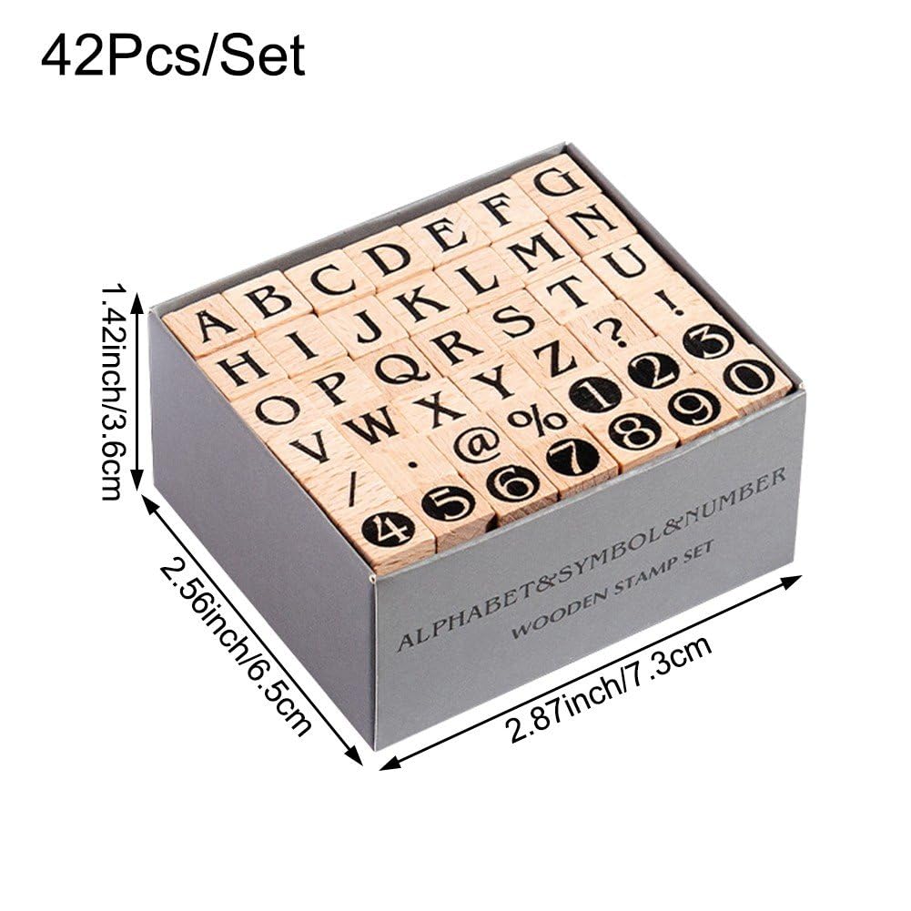 42 szt./zestaw drewniane różne znaczki cyfry litery figurki geometryczne znaczki vintage symbol znaczki zestaw do majsterkowania scrapbookingu
