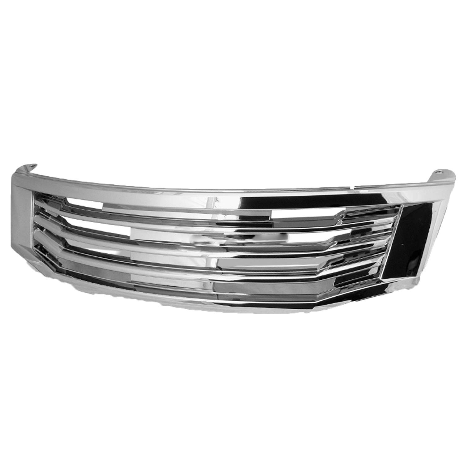 Chrome Front Grill MU Style Hood Bumper Grille ABS Compatible with 2008-2010 Honda Accord 4D/4DR