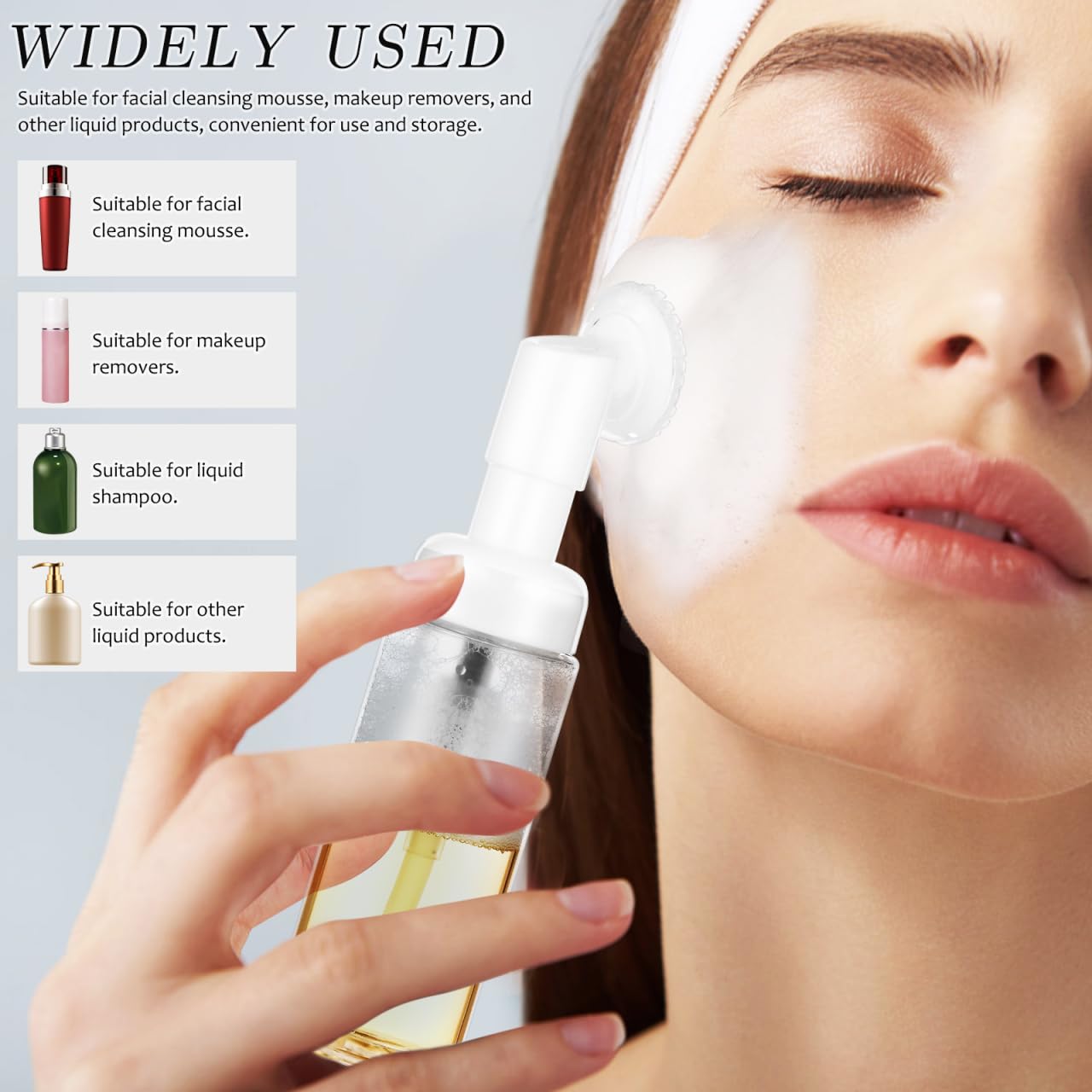 4x Schäumende Pumpflaschen Mit Bürstenkopf - Leere Reiseflaschen Für Gesichtsreinigung & Kosmetik