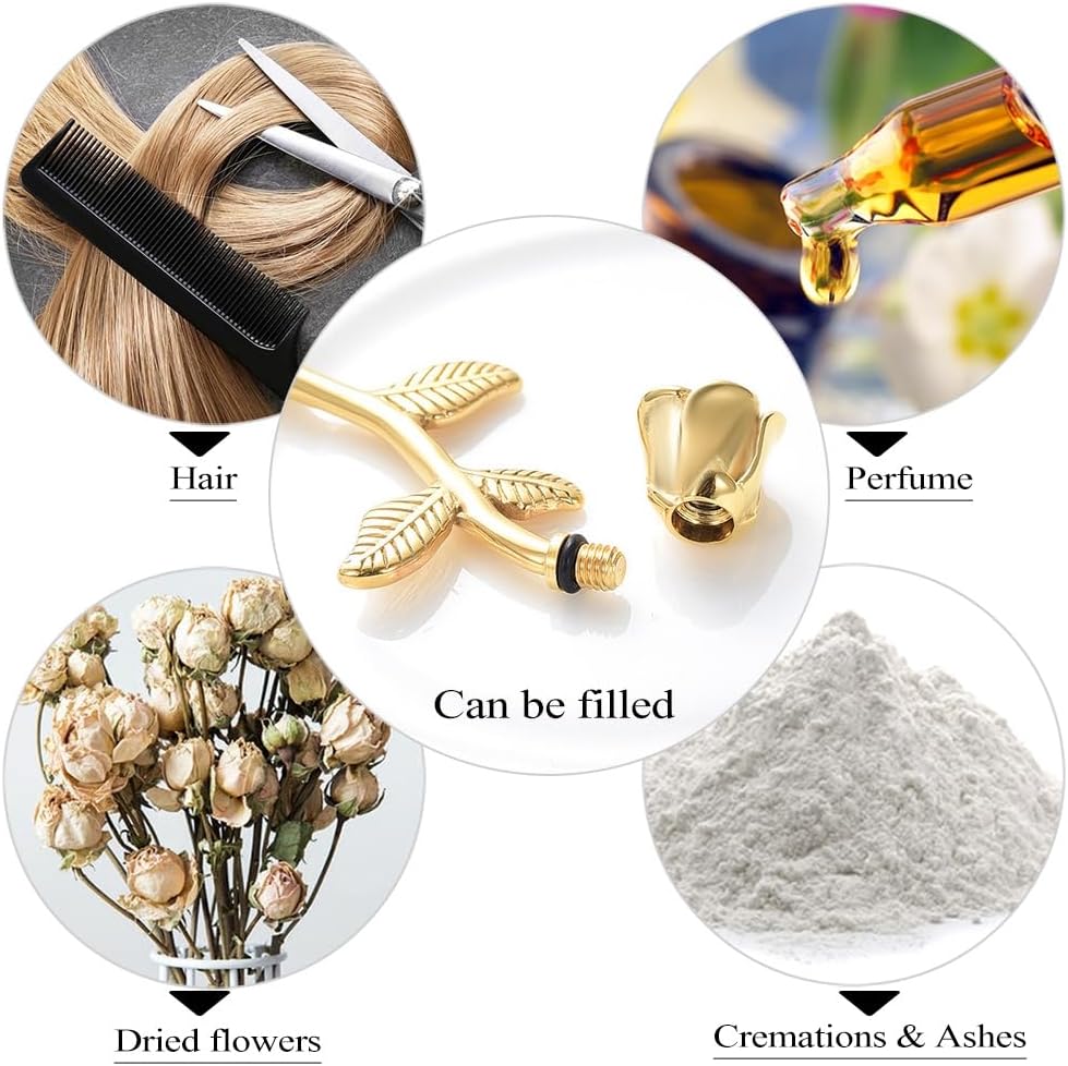 Rose Flower Cremation Jewelry Urn Necklaces for Ashes, Cremation Ash Jewelry Memorial Pendants for Human Pets Ashes - Image 5