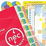 2023 NEC Code Book Tabs, 124 Printed Tabs with 16 Blank Ones, Color-Coded and Durable, for NFPA 70 National Electrical Code with Wire Chart & Formula Guide & 2 Ohm’s Law Stickers (Book Not Included)