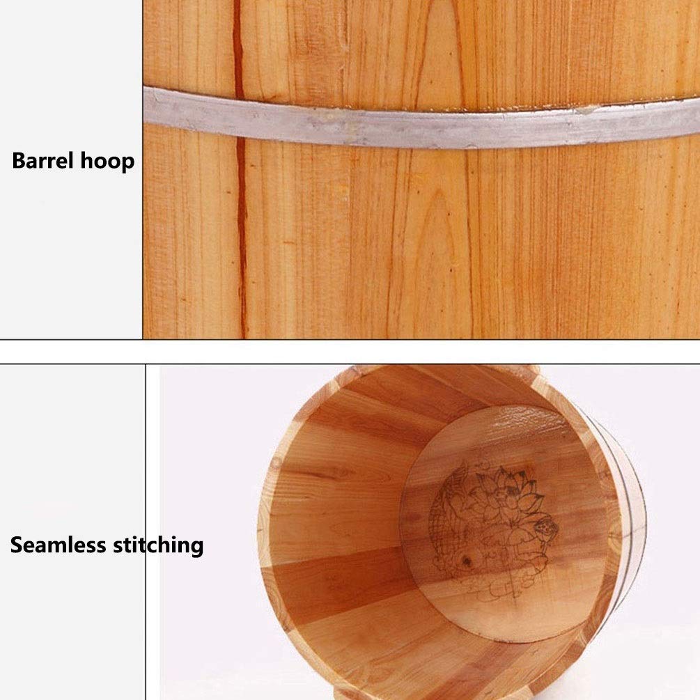 TBLOTYD Wooden Barrel Foot Spa Large Foot Bath Basin, Thickened Material Foot Bucket, Foot Tub for Soaking Feet, Relax Foot Spa. Selfless Dedication Friendship and Virtue,A+