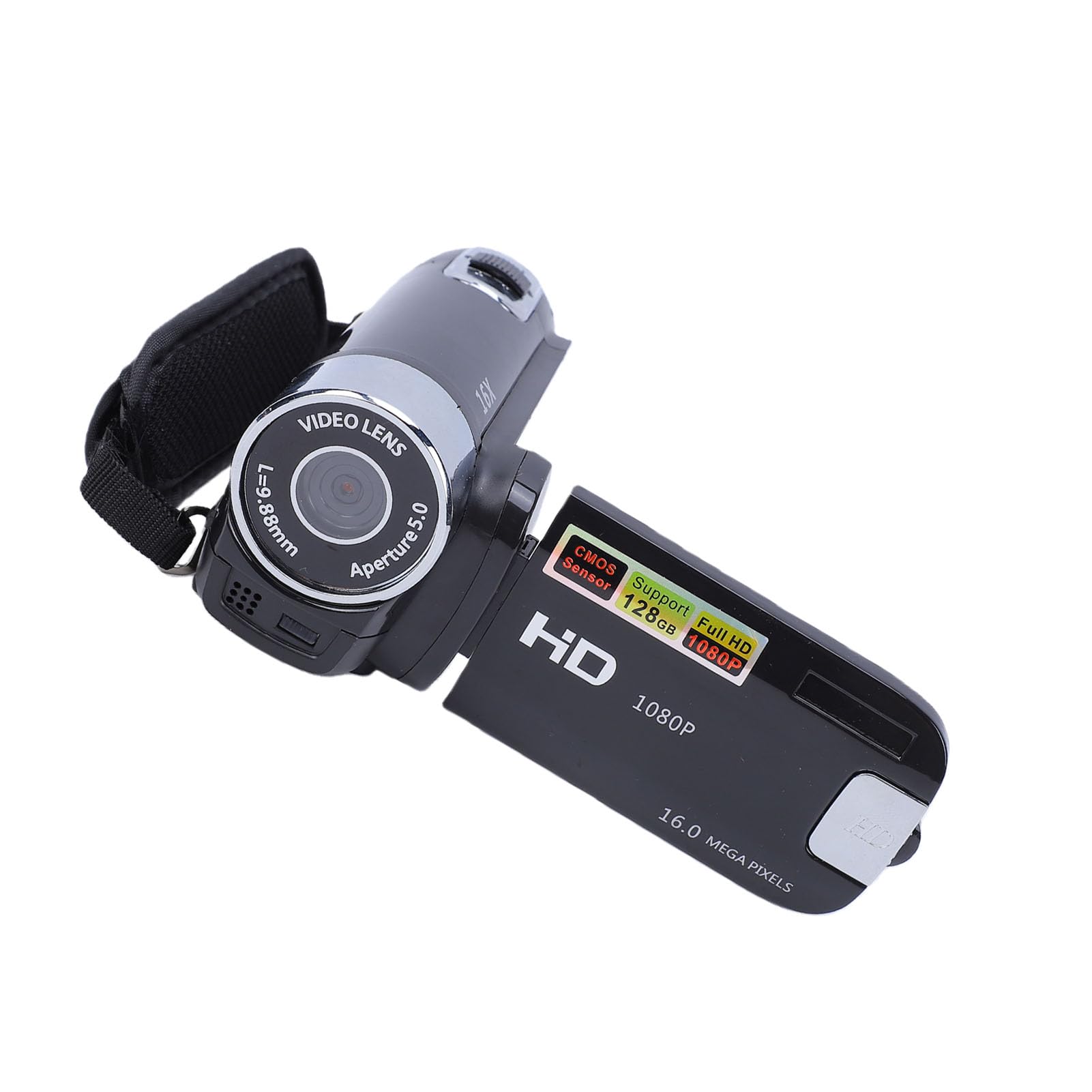 Videocámara Digital ABS Full HD Rotación 16X Videocámara Digital de Alta Definición Cámara de Video DV Cámara de Video Digital DV (Negro)