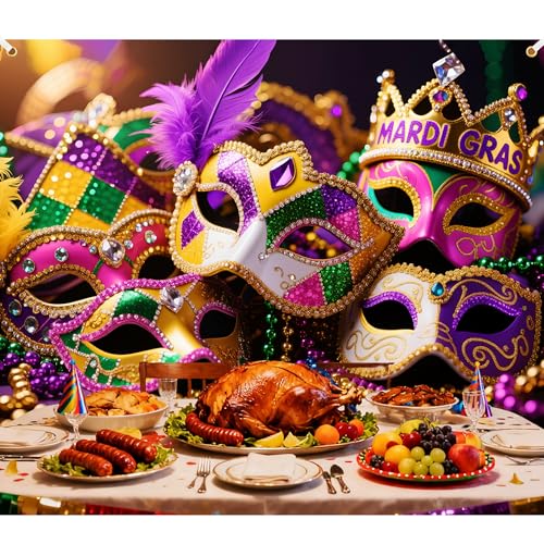 Fondo fotográfico Mardi Gras 8x6 pies poliéster miniatura 6
