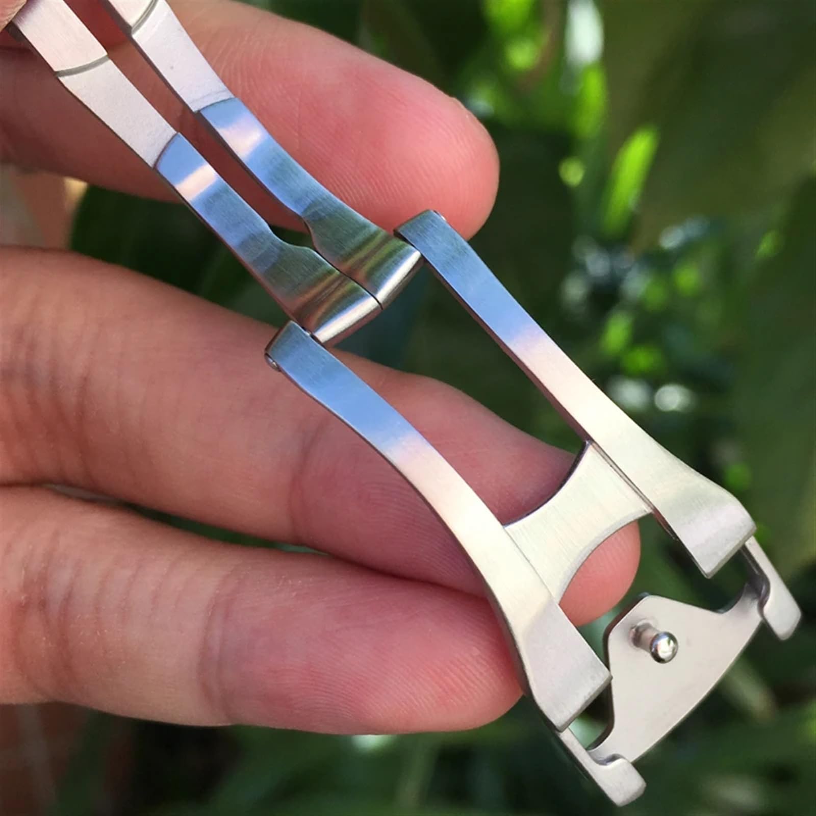 Fibbia deployante da 18 mm Adatta per Orologio Aqua 150 Cinturino in Pelle con Fibbia in Gomma