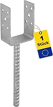 U Post Anchor – Zinc Galvanised Silver Light Type U – 46 x 100/305 x 40 x 4.0 Post Anchor – Joist Shoe U Profile – Post Support for Embedding in Concrete – Support Base for Fence Posts – Wood