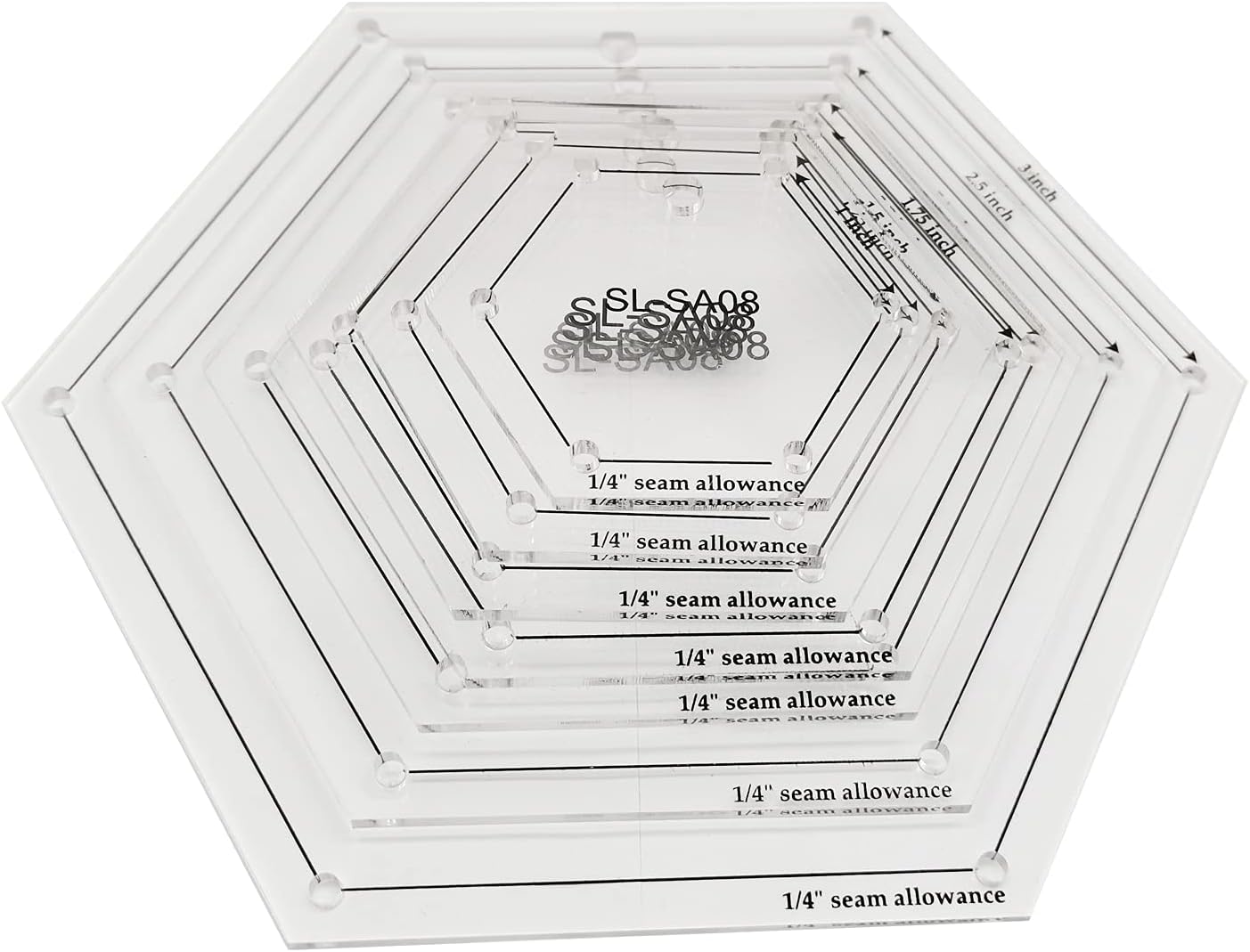 Mini Hexagon Quilting Template for Domestic Sewing Machine 1 Set = 8pcs#SL-SA08