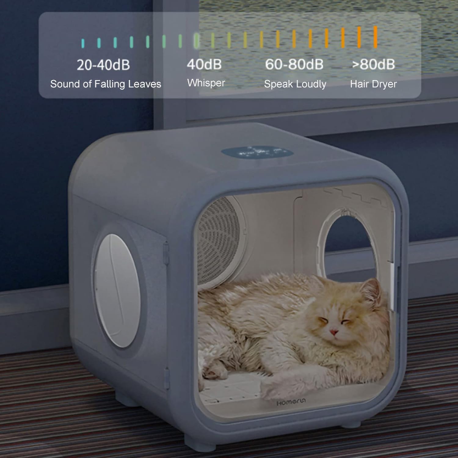 KLUFO Fully Automatic Pet Cat Hair Drying Box,Constant Temperature Cat Hair Dryer Dog Hair Dryer,Fast Drying Transparent Window Over Temperature Protection