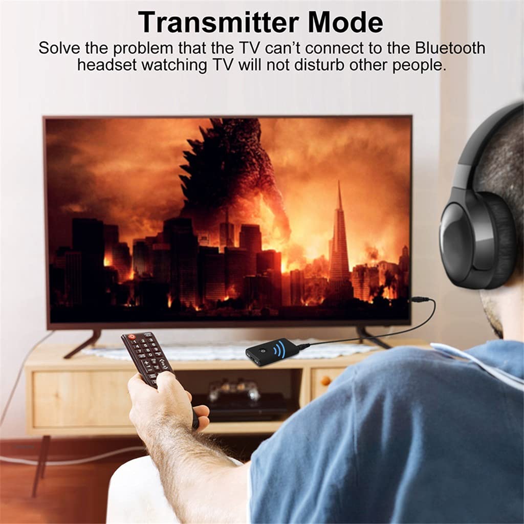 5.0 Ricevitore audio APTX 3,5 mm AUX 3.5 Jack adattatore Dongle per TV PC Car Headphone Speaker,One Color-With RCA Cable