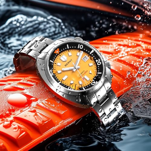 BERNY メンズ腕時計 2676ms/オレンジ BERNY 2676 Miyota Quartz Luxury Men's Watch Date Luminous