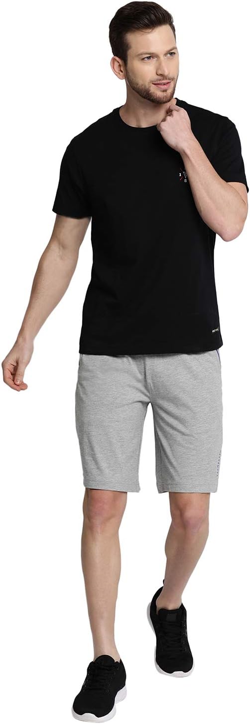 Sponsored Ad - Athleisure Men Knit Shorts - Cotton Rich - Antiviral, Zipper Pocket, Breathable