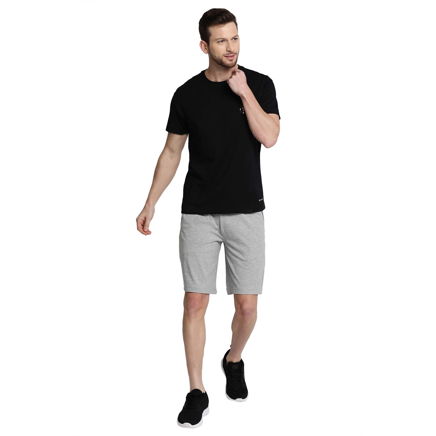 Sponsored Ad - Athleisure Men Knit Shorts - Cotton Rich - Antiviral, Zipper Pocket, Breathable