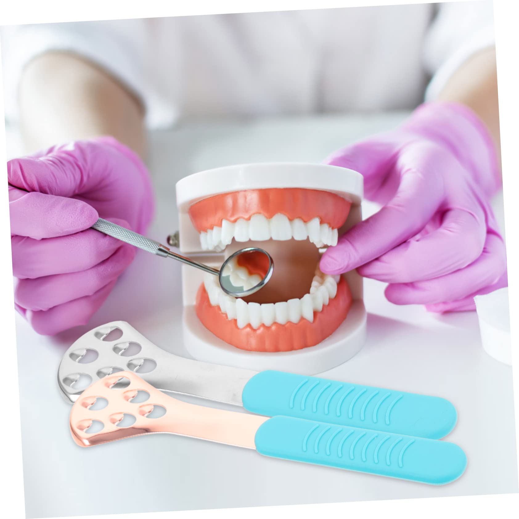 Ipetboom 10pezzi Raschietti Per Lingua Acciaio Inossidabile Con Manico Strumenti Per La Pulizia Della Lingua Per Rimuovere Alito Cattivo e Migliorare La Salute Orale Design Ergonomico Per
